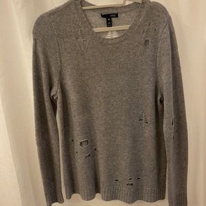 Distressed Cashmere sweater with hole details